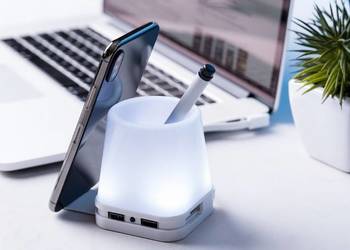 HUB USB KUBEK na długopisy podstawka LAMPKA LED stojak 4 w 1