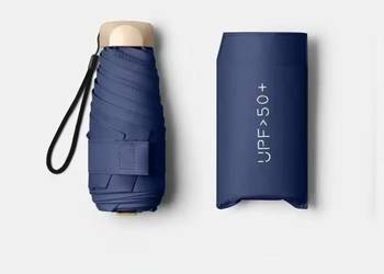 Parasol przeciwdeszczowy poręczny mini kompaktowy granatowy