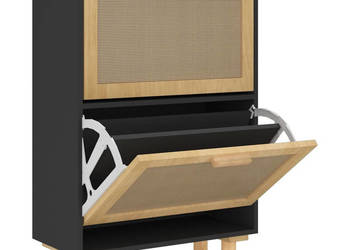 Szafka na buty czarna 52x25x80 cm materiał drewnopochodny WM-345646
