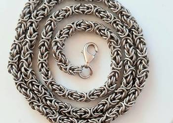 Srebrny naszyjnik królewski splot