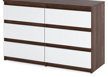 Komoda 6 Szuflad Do Salonu 100cm Hugo Nowoczesna Szafka Rtv Wenge Biały