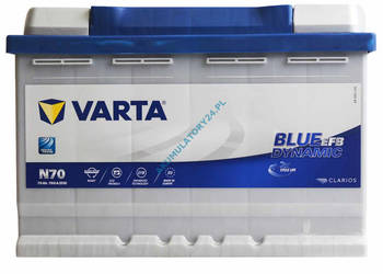 Akumulator 70Ah 760A Varta Blue Dynamic EFB START&STOP N70 DARMOWA DOSTAWA!
