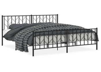 Łóżko Metalowe Czarne Rama Łóżka Ze Stelażem 193x203cm WM-374461