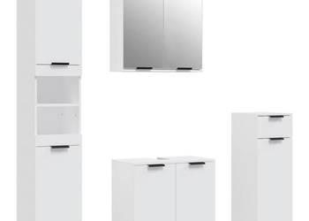 Zestaw 4 szafek do łazienki biały materiał drewnopochodny WM-3115884