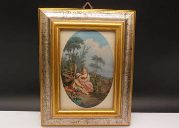 Stara Miniatura na Jedwabiu COLLECTION CRISTINO – Włochy, Rokoko Vintage