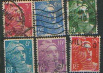 Zn. Francja Mi 792, 7, 800, 2, 3, 7 kas 1947