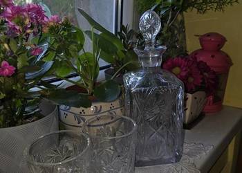 Kryształowa karafka plus 2 szklanki do whisky