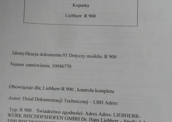dtr instrukcja obsługi koparka liebherr r900 i inne_
