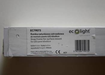 Ramka natynkowa zatrzaskowa do montażu panelu LED 60x60 cm Ecolight EC79073