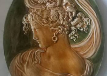 Stary portret, prawdopodobnie z gipsu, PRL