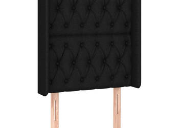 Zagłówek uszak czarny 83x16x118/128 cm tkanina WM-3119892