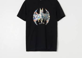 czarny t-shirt męski z nadrukiem Sinsay