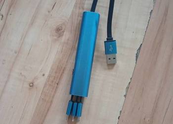 kabel 4w1 USB i inne do ładowania, przesyłania danych niebieski nowy