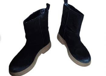 Czarrne botki zamszowe ocieplane r. 37