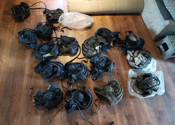 Hełmofony używane kompletne okazja 10 sztuk .