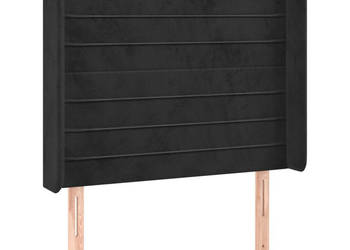 Łóżko z Materacem Kontynentalne Czarne Aksamit LED 100x200cm WM-3139609
