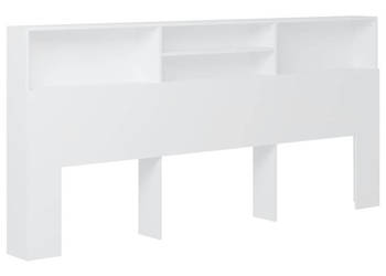 Wezgłowie łóżka z półkami białe 220x19x1035 cm WM-811898