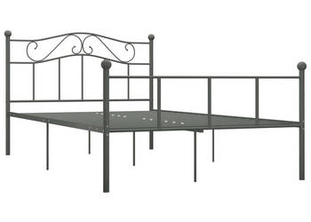 Łóżko Metalowe Szare Rama Łóżka Ze Stelażem 160 x 200 cm WM-284534