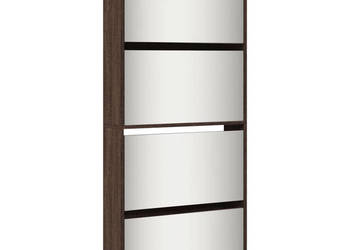 Szafka na buty z lustrem 4-poziomy brązowy dąb 63x17x134 cm WM-3228279