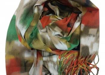 Chusta Szalik apaszka casmire -, ciepla puszysta gruba/ pomarańcz