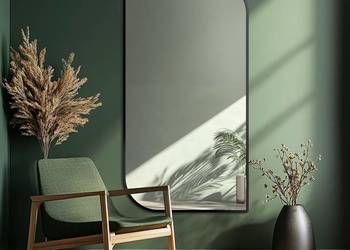 Lustro w ramie czarnej MDF SLIM - ŁEZKA - kolor ramy do wyboru