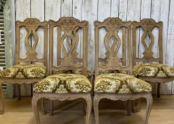 Zestaw 6 krzeseł oczyszczonych Francja Ludwik XV, antyk