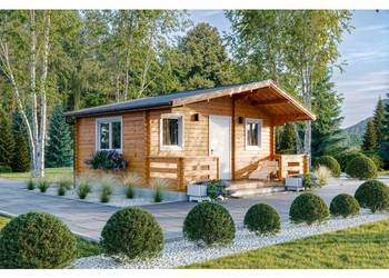 Drewniany domek letniskowy Weekend 25 + 8 m2 DE LUX BIS
