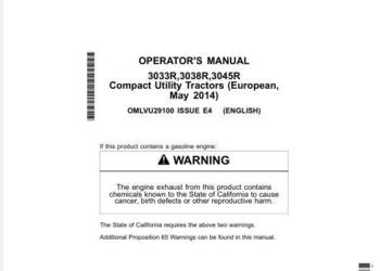 John Deere 3033R 3038R 3045R instrukcja obsługi PL