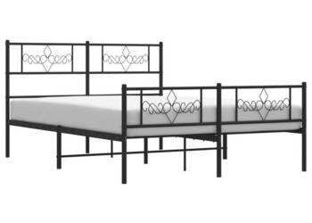 Łóżko Metalowe Czarne Rama Łóżka Ze Stelażem 140x190cm WM-355285