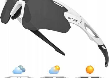 Victgoal Okulary rowerowe z polaryzacyjnymi soczewkami, ochrona UV400 TR90