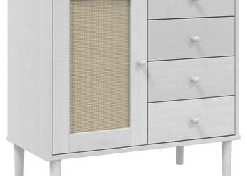 Szafka SENJA imitacja rattanu biała 80x40x80 cm sosnowa WM-358038