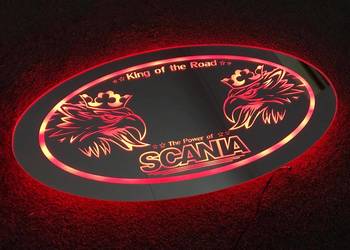 SCANIA LED mirror 60x30cm 24v multicolor, 3m cable lenght + ciggarete ligh…