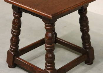 Piękny Stary Zydelek - Taboret - Stolik - Kwietnik - Toczone Nogi-Vintage