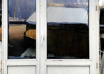 Taras 122x226,używany, PCV, biały, panel, drzwi, balkon, okno