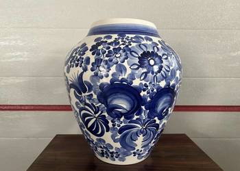 Olbrzymi wazon Włocławek fajans 35 cm pękaty stan idealny Olbrzymi wazon Włocławek fajans 35 cm pękaty stan idealny