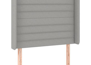 Zagłówek do łóżka z LED jasnoszary 83x16x118/128 cm tkanina WM-3124162