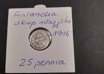 moneta srebrna Finlandii okres okupacji rosyjskiej z 1916r