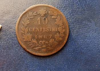 Stare monety 10 centesimi 1867 Włochy