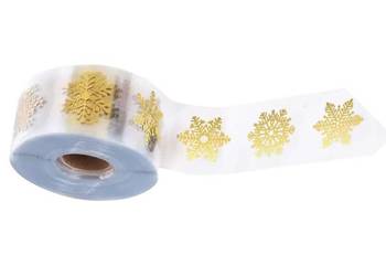 Złote świąteczne naklejki śnieżynki 100 szt 22 mm na prezenty kartki
