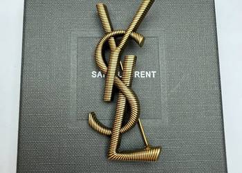 Broszka YSL stare złoto metaliczna