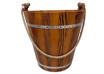 Wiaderko Drewniane Ozdobne Ogrodowe Duże h-50 Rustykalne Dekoracyjne Kolory