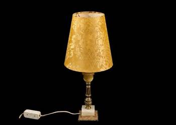 Stylowa Lampa Stołowa Vintage – Mosiądz I Alabaster Lata 60/70