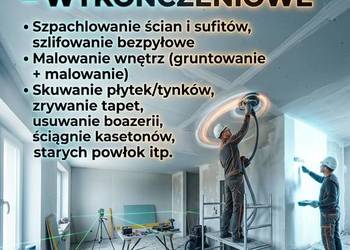 Szpachlowanie, Gładzie, Malowanie, Usługi wykończeniowe.