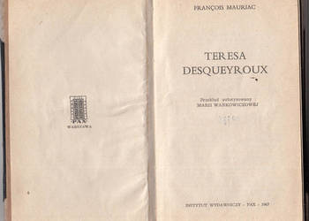 (02458) TERESA DESQUEYROUX – FRANCOIS MAURIAC