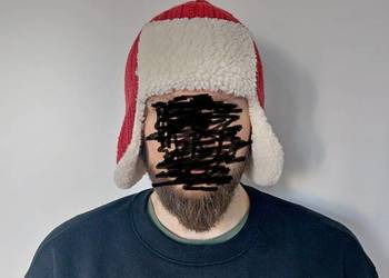 czerwona zimowa czapka Akaz, 30% wełna, zima