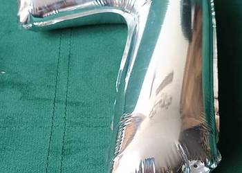 Srebrny balon foliowy do zawieszenia 7 lat