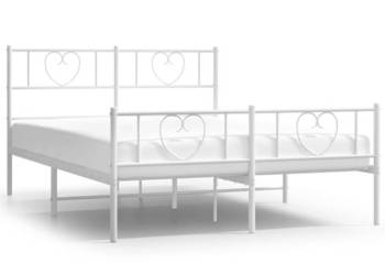 Łóżko Metalowe Białe Rama Łóżka Ze Stelażem Biała 120x190 cm WM-355527