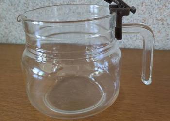 szklany dzbanek Arcoroc France vintage z brązową pokrywką vintage prl