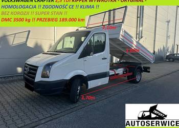 VOLKSWAGEN CRAFTER 2,5 TDI KIPPER WYWROTKA ORYGINAŁ KLIMA PRZEBIEG 189.000