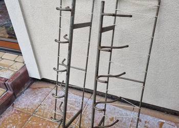 Wieszaki 2 sztuki metalowe z okresu PRL z żyłkami retro